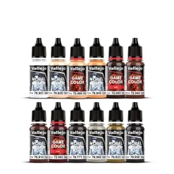 Set 12 pinturas para modelismo 201 Essential Squidmar Fantasy Vallejo 18ml