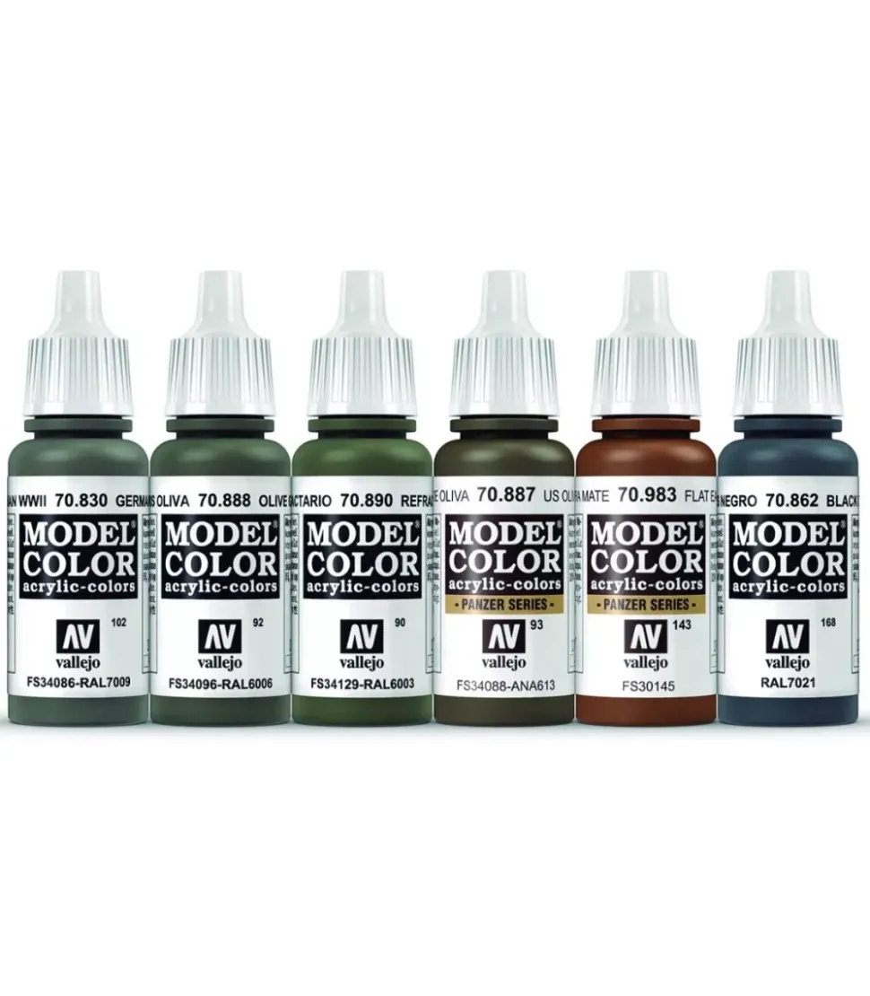 Set 6 pinturas para modelismo 223 WWIII NATO Armour & Infantry Wargames Flames of War Vallejo 17ml