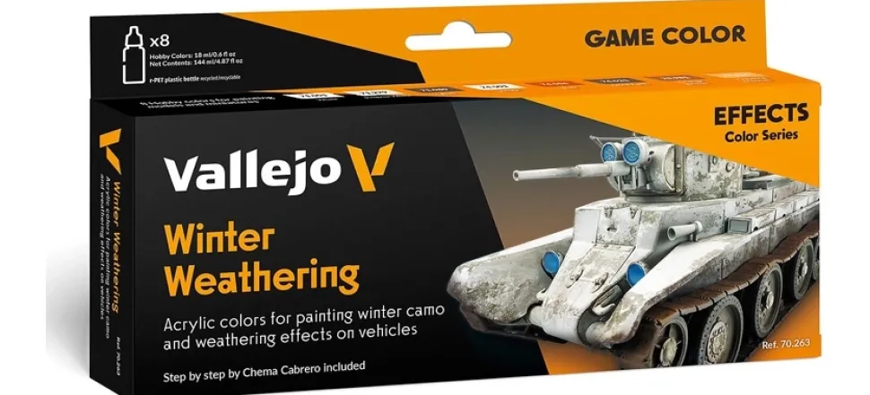 Set 8 pinturas para modelismo 263 Winter Weathering Game Color Effects Vallejo 18ml