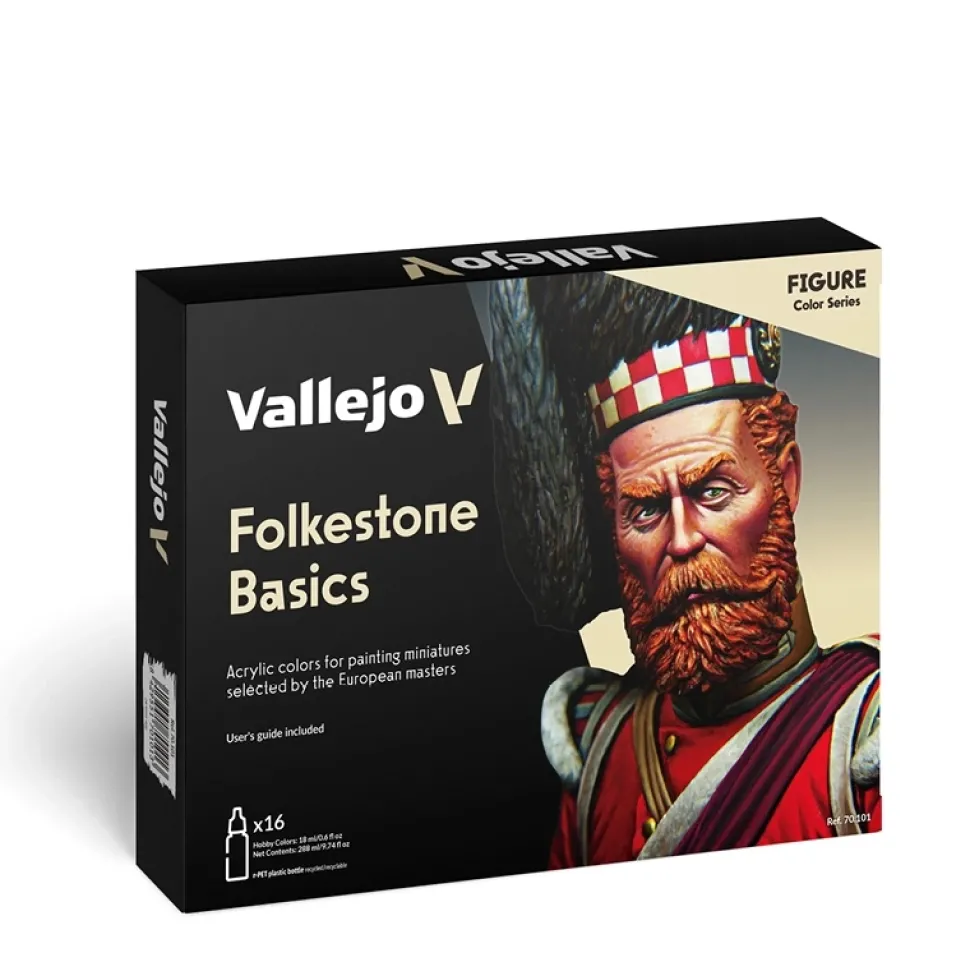 Set 16 pinturas para modelismo 101 Folkstone Basics Figure Vallejo 17ml