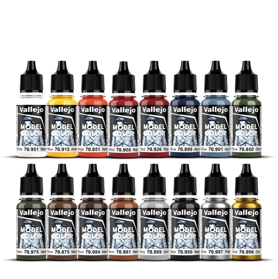 Set 16 pinturas para modelismo 101 Folkstone Basics Figure Vallejo 17ml