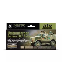 Set 8 pinturas para modelismo 159 Umtarnfarben German ISAF AFV Vallejo 17ml