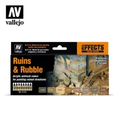 Set 8 pinturas para modelismo 214 Ruinas y Escombros AFV Vallejo 17ml
