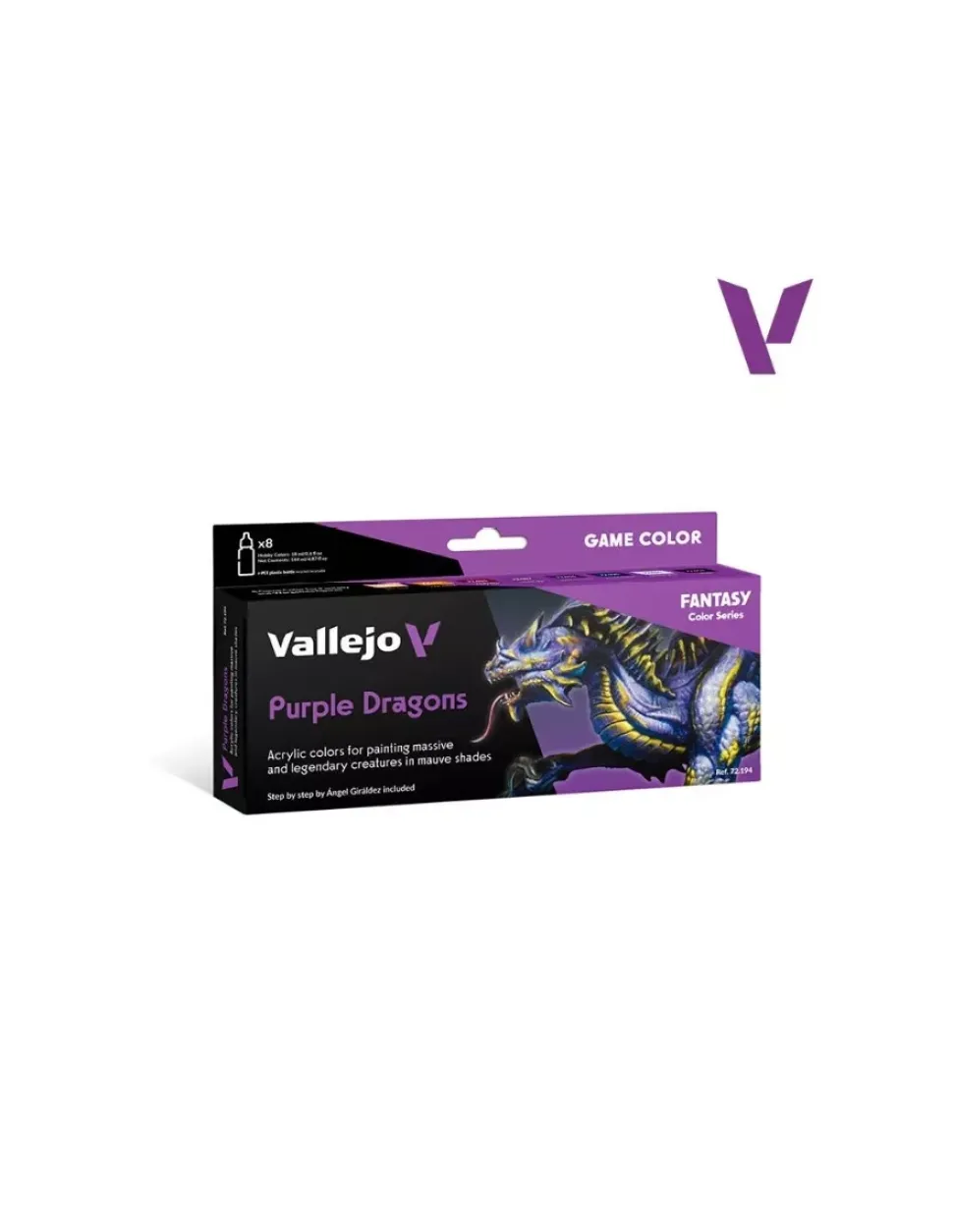 Set 8 pinturas para modelismo 194 Imperian Purple Dragons Vallejo 18ml