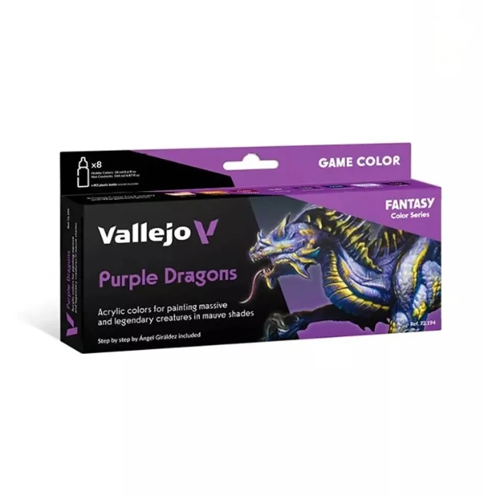 Set 8 pinturas para modelismo 194 Imperian Purple Dragons Vallejo 18ml