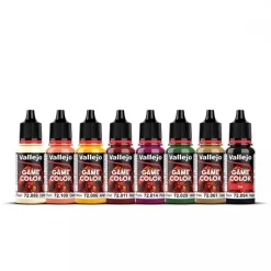 Set 8 pinturas para modelismo 195 Aztec Dragons Fantasy Vallejo 18ml