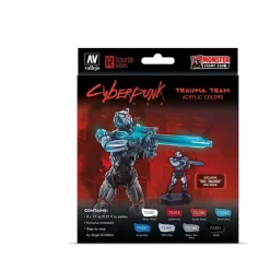 Set 8 pinturas para modelismo 310 Trauma Team Cyberpunk Vallejo 17ml