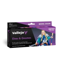 Set 8 pinturas para modelismo 242 Elfos y Gnomos Fantasy Vallejo 17ml