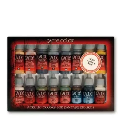 Set 16 pinturas para modelismo 291 Metales y Cuero Game Color Vallejo 17ml