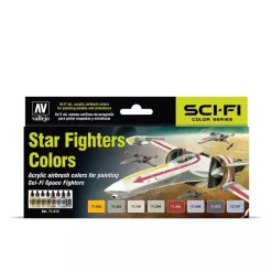 Set 8 pinturas para modelismo Star Fighter Sci-Fi Vallejo 17ml