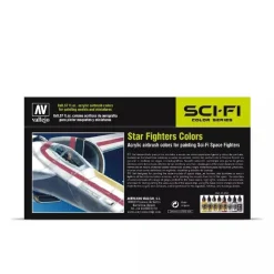 Set 8 pinturas para modelismo Star Fighter Sci-Fi Vallejo 17ml