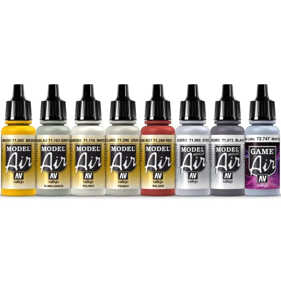 Set 8 pinturas para modelismo Star Fighter Sci-Fi Vallejo 17ml
