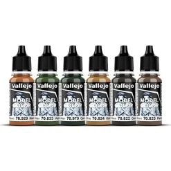 Set 6 pinturas para modelismo 207 WWII German Waffen SS Wargames Flames of War Vallejo 17ml