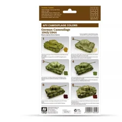 Set 6 pinturas para modelismo 414 German Camouflage AFV Vallejo 8ml