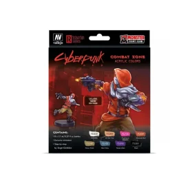 Set 8 pinturas para modelismo 307 Combat Zone Cyberpunk Vallejo 17ml
