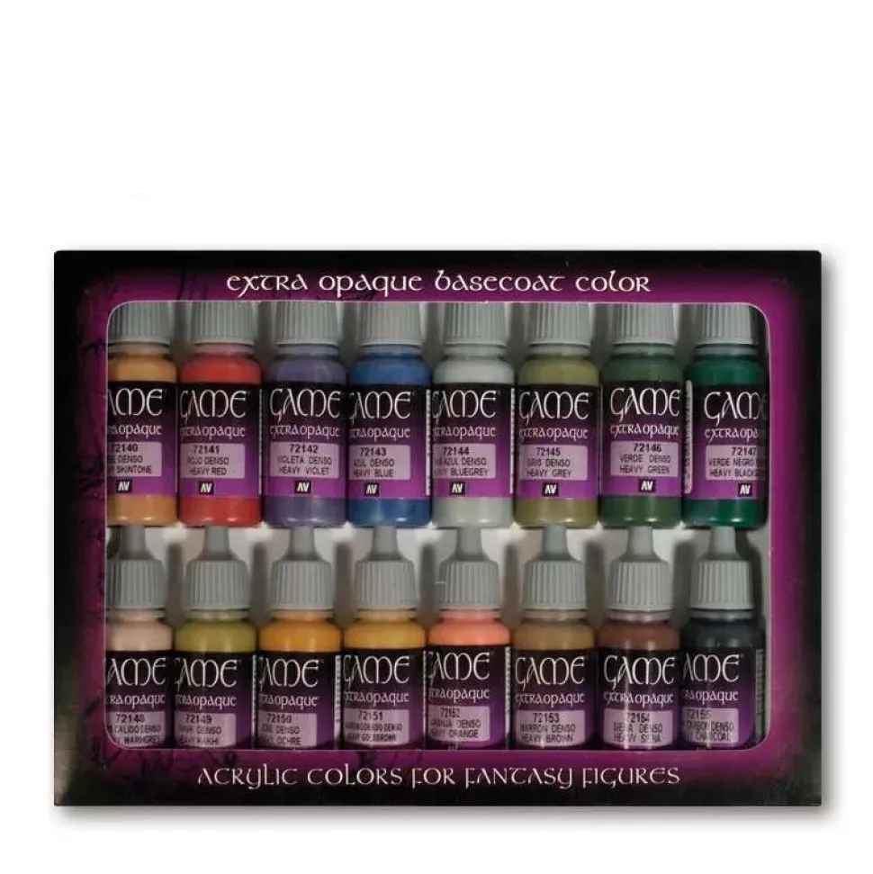 Set 16 pinturas para modelismo 290 Colores Extra Opacos Game Color Vallejo 17ml