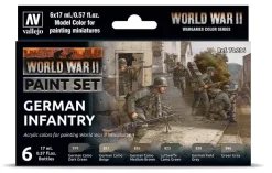 Set 6 pinturas para modelismo 206 WWII German Infantry Wargames Flames of War Vallejo 17ml