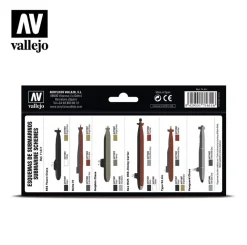 Set 8 pinturas para modelismo 611 Nuclear Submarines Navy Vallejo 17ml