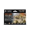 Set 6 pinturas para modelismo 208 WWII Desert British & German Wargames Flames of War Vallejo 17ml