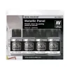 Set 4 pinturas para modelismo 601 Metallic Panel Metal Color Vallejo 32ml