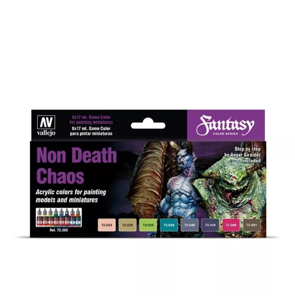 Set 8 pinturas para modelismo 302 Non Death Chaos Fantasy Vallejo 17ml
