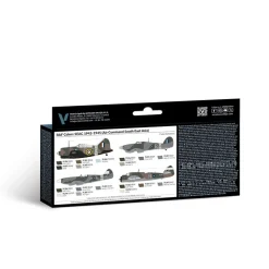 Set 8 pinturas para modelismo RAF SEAC Air War Vallejo 17ml