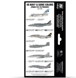 Set 8 pinturas para modelismo US NAVY & UMSC Air War Vallejo 17ml