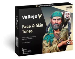 Set 16 pinturas para modelismo 258 Face & Skin Tones Figure Vallejo 18ml