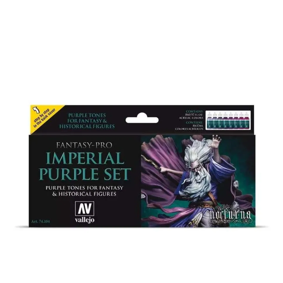Set 8 pinturas para modelismo 104 Imperian Purple Fantasy-Pro Vallejo 17ml