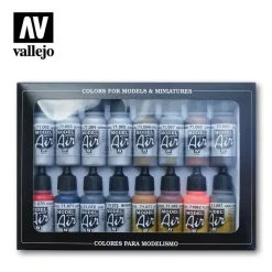Set 16 pinturas para modelismo 181 Efectos metálicos Vallejo 17ml