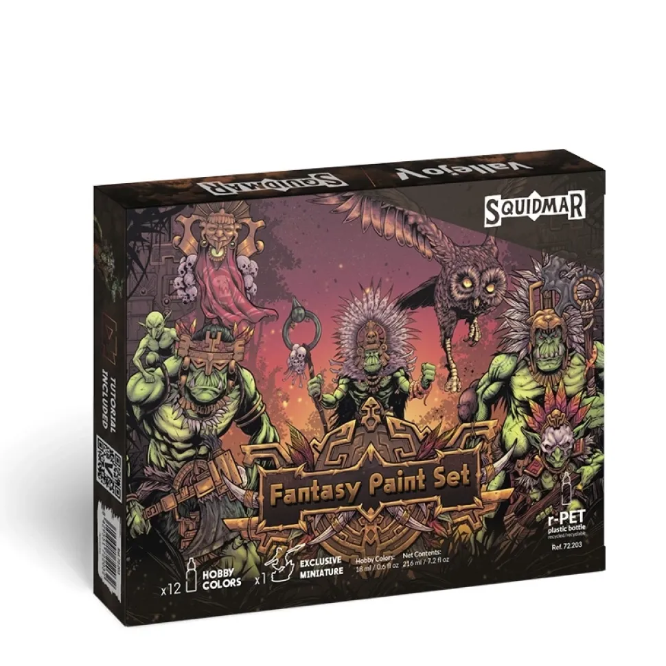Set 12 pinturas para modelismo 203 Squidmar Fantasy Vallejo 18ml