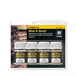 Set 4 pinturas para modelismo 191 Barro y Arena Pigments FX Vallejo 35ml