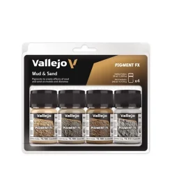 Set 4 pinturas para modelismo 191 Barro y Arena Pigments FX Vallejo 35ml