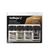Set 4 pinturas para modelismo 193 Hollín y Cenizas Pigments FX Vallejo 35ml