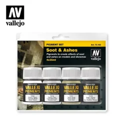 Set 4 pinturas para modelismo 193 Hollín y Cenizas Pigments FX Vallejo 35ml