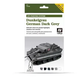 Set 6 pinturas para modelismo 400 Dunkelgrau German Dark Grey AFV Vallejo 8ml