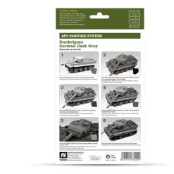 Set 6 pinturas para modelismo 400 Dunkelgrau German Dark Grey AFV Vallejo 8ml