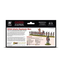 Set 8 pinturas para modelismo 163 British Infantry Napoleonic Wars Wargames Napoleonics Vallejo 17ml