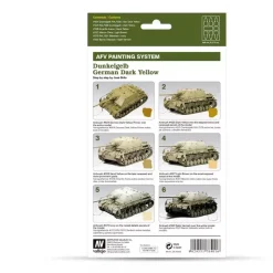Set 6 pinturas para modelismo 401 Dunkelgrau German Dark Yellow AFV Vallejo 8ml