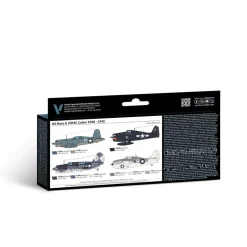 Set 8 pinturas para modelismo 157 US Navy & USMC 1940-1945 Vallejo 17ml