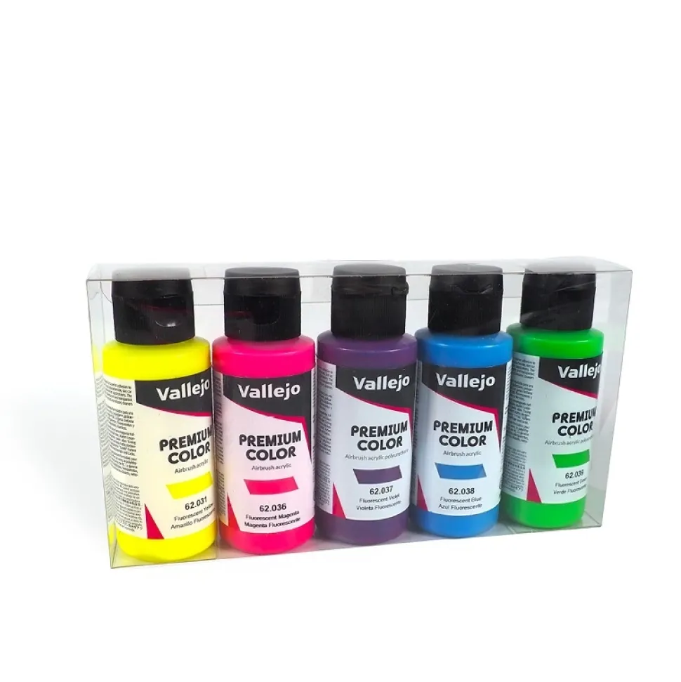Set 5 pinturas para modelismo 102 fluorescentes Premium Color Vallejo 60ml
