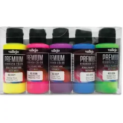 Set 5 pinturas para modelismo 102 fluorescentes Premium Color Vallejo 60ml