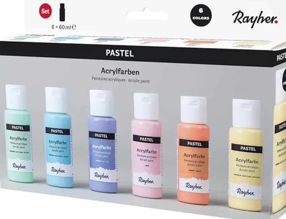 Set 6 Pinturas pastel Surtidas Rayher 60ml