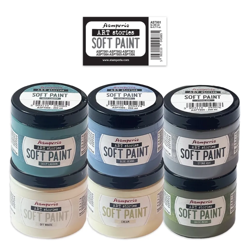 Set 6 pinturas Soft Paint Art Stories Stamperia 200ml