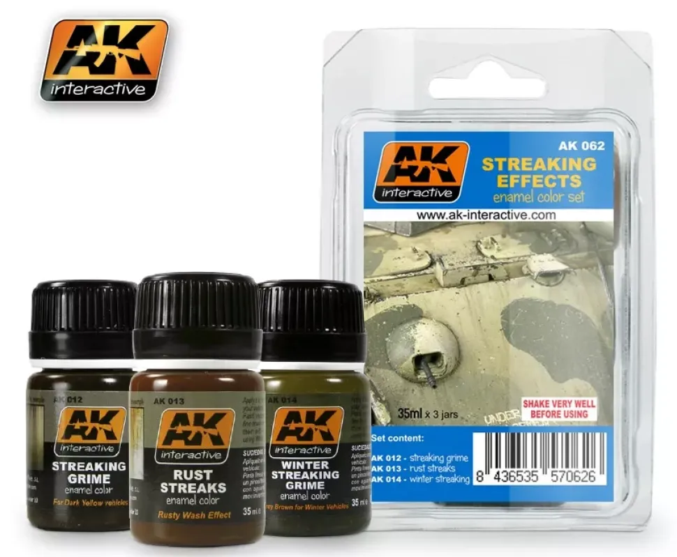 Set 3 pinturas Streaking Effects AK Interactive 35ml