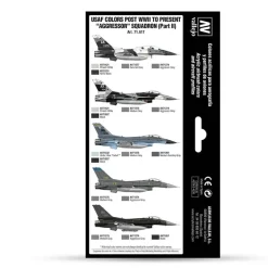 Set 8 pinturas USAF colors post WWII to present Aggressor Squadron II Vallejo 17ml