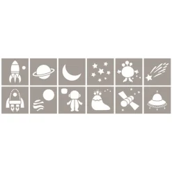 Set 12 plantillas de stencil Espacio Artemio