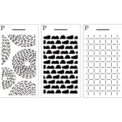 Set 3 plantillas de stencil 1 Vértice Paperinky