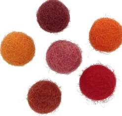 Set 30 Pompones De Lana Afieltrada Rojos Artemio 1,5cm
