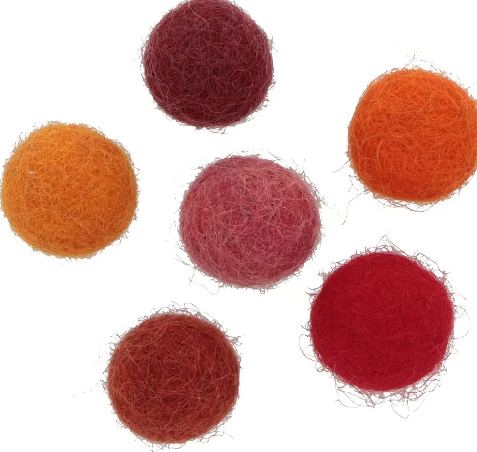 Set 30 Pompones De Lana Afieltrada Rojos Artemio 1,5cm